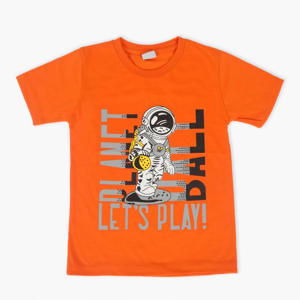 Boys Half Sleeves T-Shirt - Orange, Boys T-Shirts, Chase Value, Chase Value