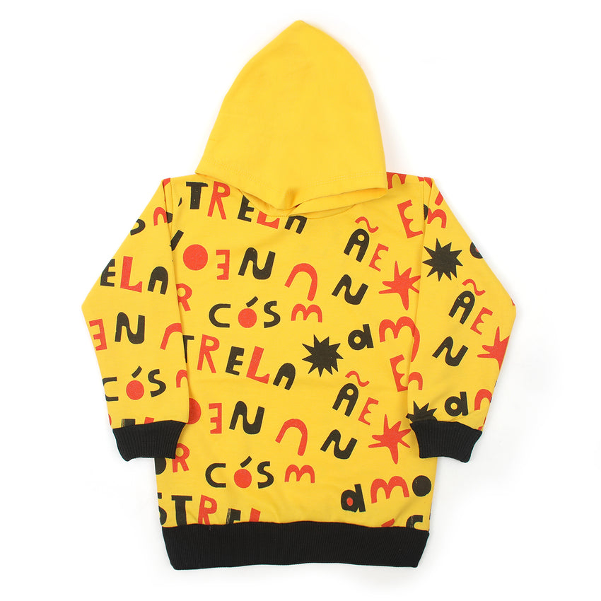 Girls Full Sleeves Hoodie T-Shirt - Yellow