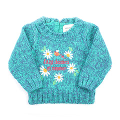 Newbron Girls Full Sleeves Sweater - Sea Green