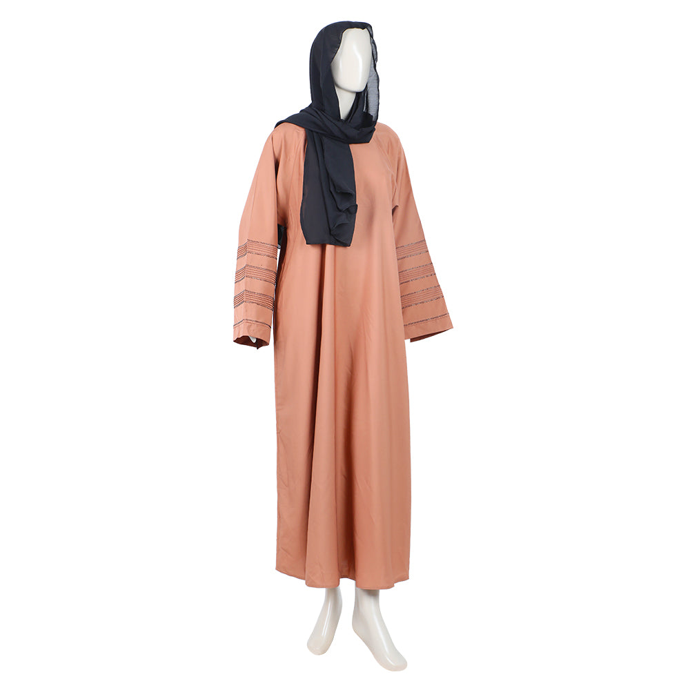 Women Abaya Front Zipper Pentax - Brown, Women Abayas, Chase Value, Chase Value