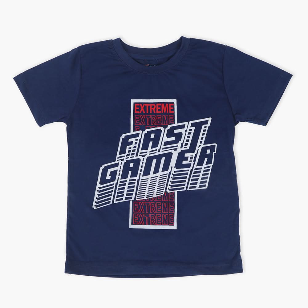 Boys Half Sleeves T-Shirt - Navy Blue, Boys T-Shirts, Chase Value, Chase Value