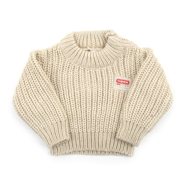 Newborn Girls Full Sleeves Sweater - Fawn