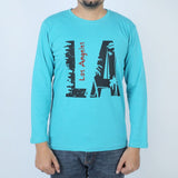 Men's Round Neck Full Sleeves T-Shirt - Sea Blue, Men's T-Shirts & Polos, Chase Value, Chase Value