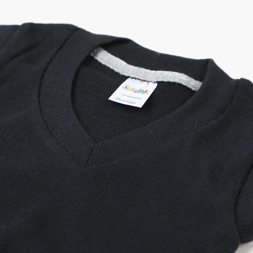 Newborn Boys V-Neck Sando - Black, Newborn Boys Winterwear, Chase Value, Chase Value