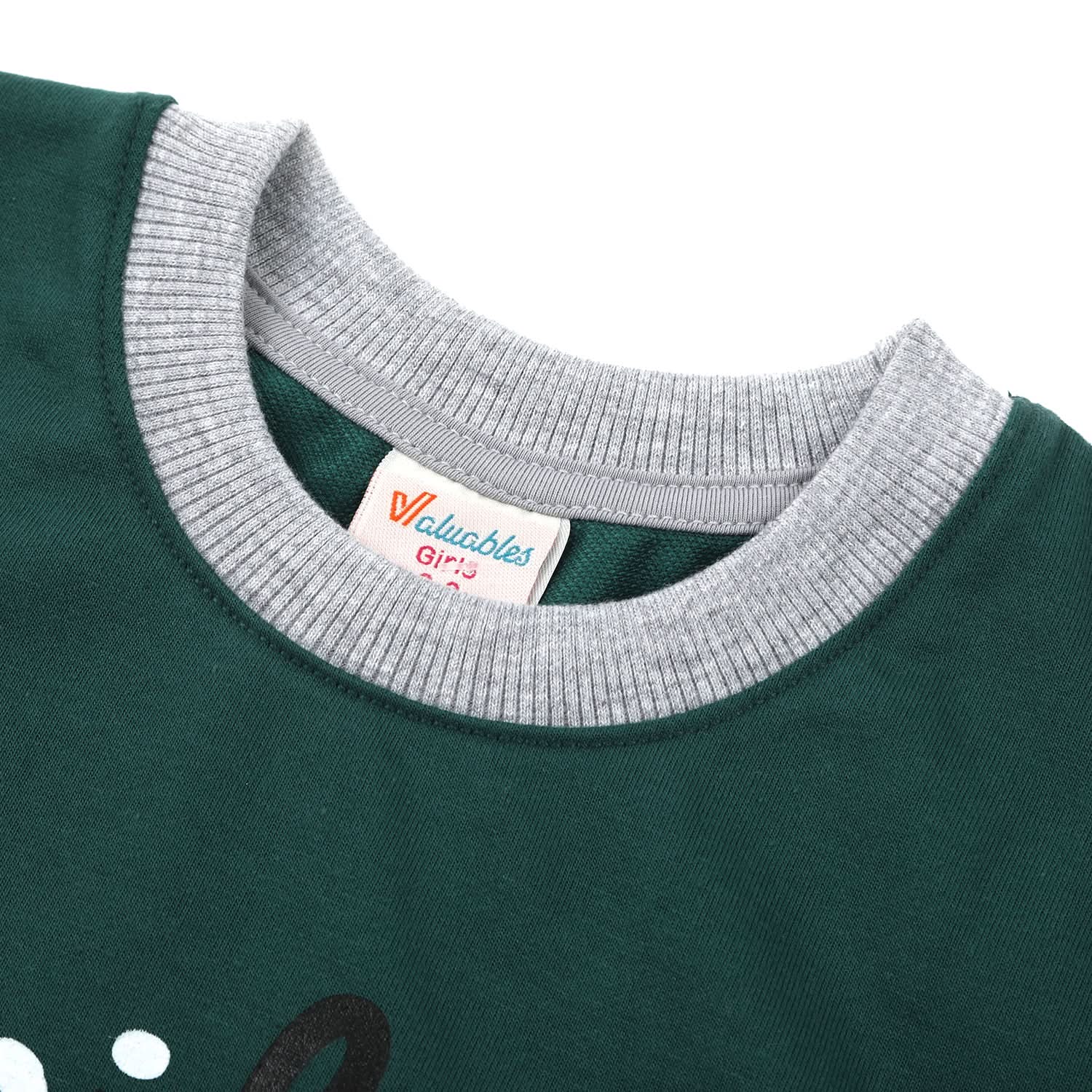 Girls Full Sleeves Sweat Shirt - Green, Girls Hoodies & Sweat Shirts, Chase Value, Chase Value