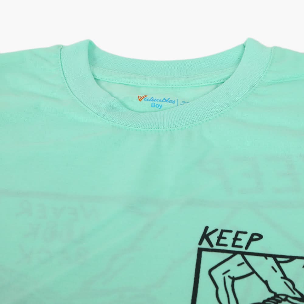 Boys Half Sleeves T-Shirt - Cyan, Boys T-Shirts, Chase Value, Chase Value