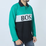 Men's Full Sleeves Polo T-Shirt - Green, Men's T-Shirts & Polos, Chase Value, Chase Value