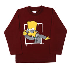 Boys Full Sleeves T-Shirt - Maroon