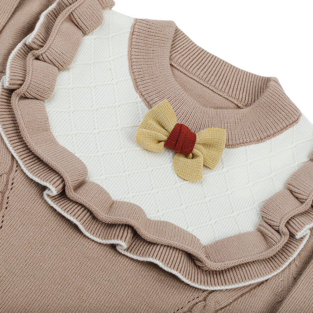 Girls Full Sleeves Sweater - Brown, Girls Sweaters, Chase Value, Chase Value