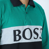 Men's Full Sleeves Polo T-Shirt - Green, Men's T-Shirts & Polos, Chase Value, Chase Value