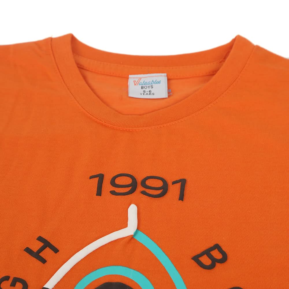 Boys Half Sleeves T-Shirt - Orange, Boys T-Shirts, Chase Value, Chase Value