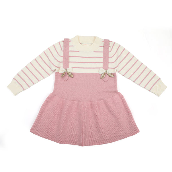 Girls Full Sleeves Sweater - Tea Pink