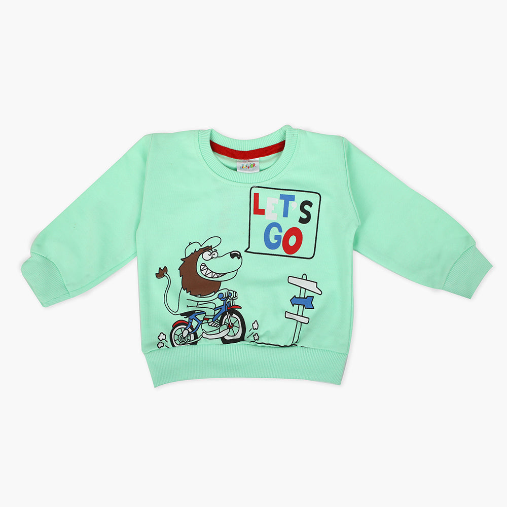 Newborn Boys Full Sleeves T-Shirt - Sea Green, Newborn Boys Winterwear, Chase Value, Chase Value