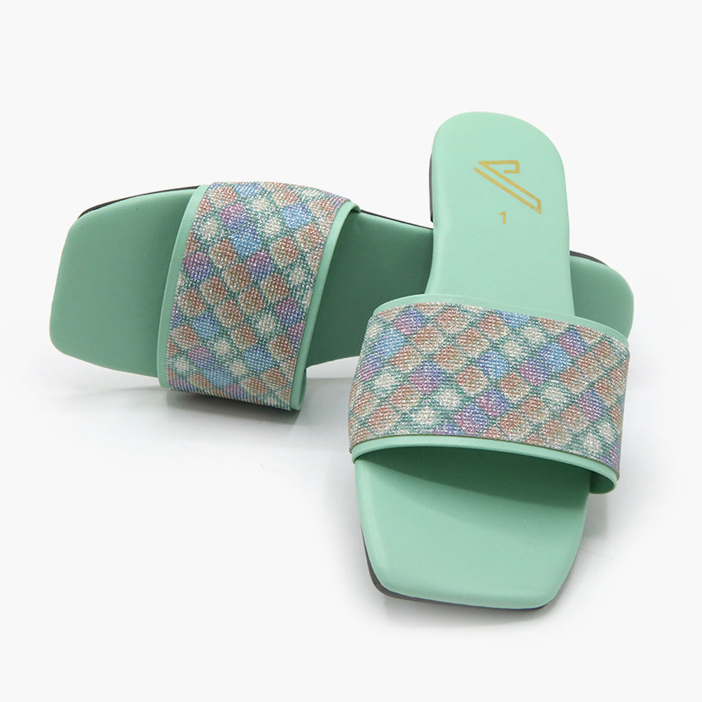 Girls Slipper - Green, Girls Slippers, Chase Value, Chase Value