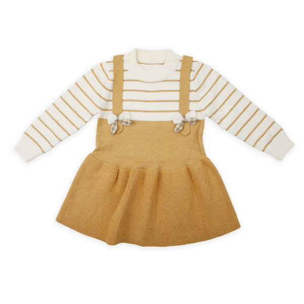 Girls Full Sleeves Sweater - Mustard