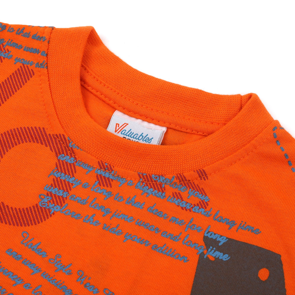 Boys Full Sleeves T-Shirt - Orange, Boys T-Shirts, Chase Value, Chase Value