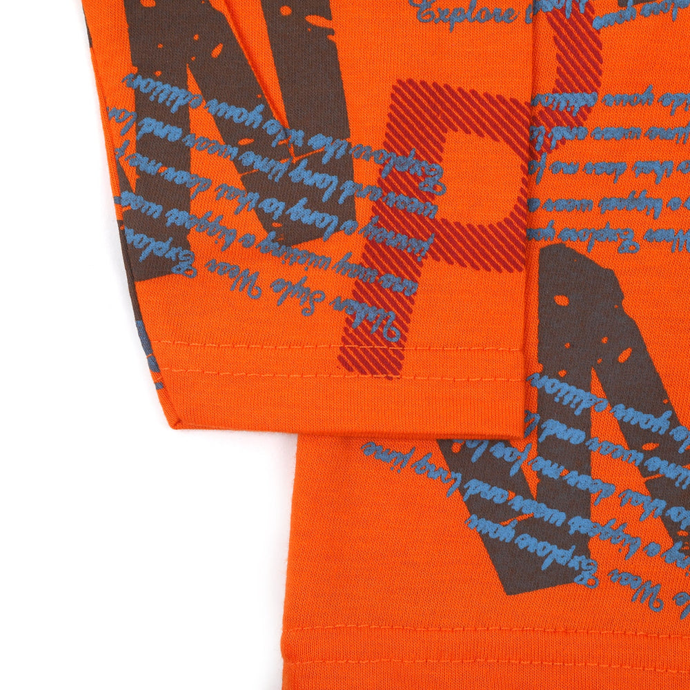 Boys Full Sleeves T-Shirt - Orange, Boys T-Shirts, Chase Value, Chase Value