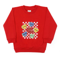 Girls Full Sleeves Sweat Shirt - Red