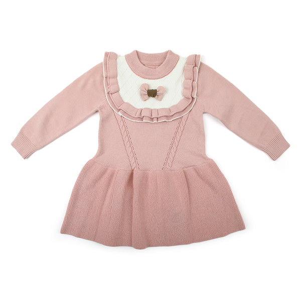 Girls Full Sleeves Sweater - Tea Pink