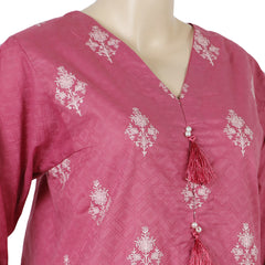 Women's Embroidered Kurti - Pink