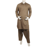 Men's Stitched Shalwar Suit - Light Brown, Men's Shalwar Kameez, Chase Value, Chase Value