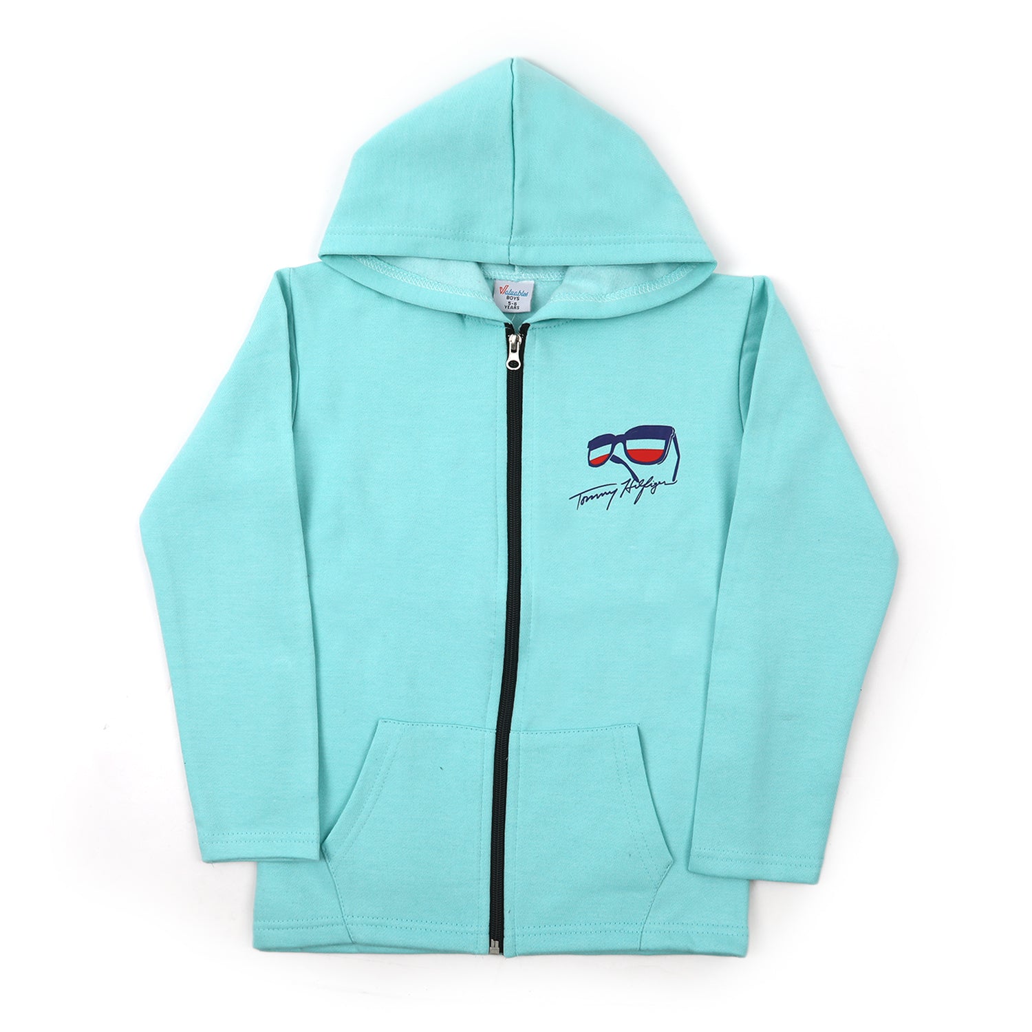 Boys Full Sleeves Hoodie - Cyan, Boys Hoodies & Sweat Shirts, Chase Value, Chase Value