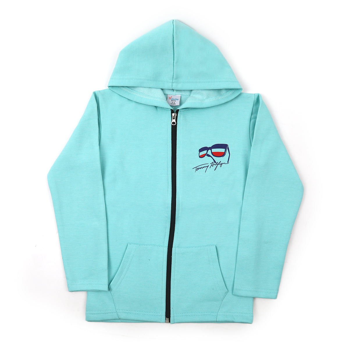 Boys Full Sleeves Hoodie - Cyan, Boys Hoodies & Sweat Shirts, Chase Value, Chase Value
