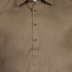 Men's Stitched Shalwar Suit - Light Brown