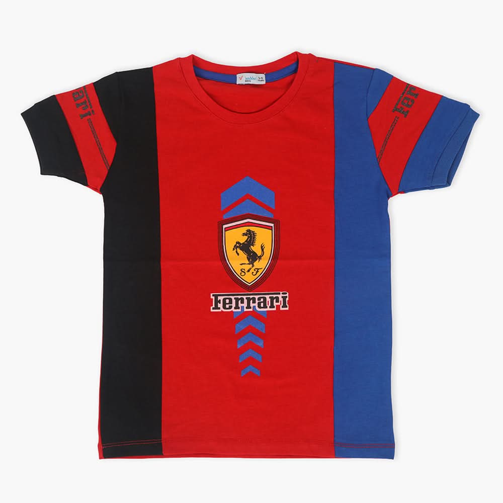Boys Half Sleeves T-Shirt - Red, Boys T-Shirts, Chase Value, Chase Value