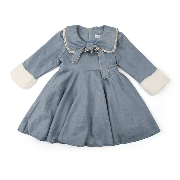 Girls Frock - Dark Grey