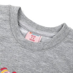 Girls Full Sleeves Sweat Shirt - Grey