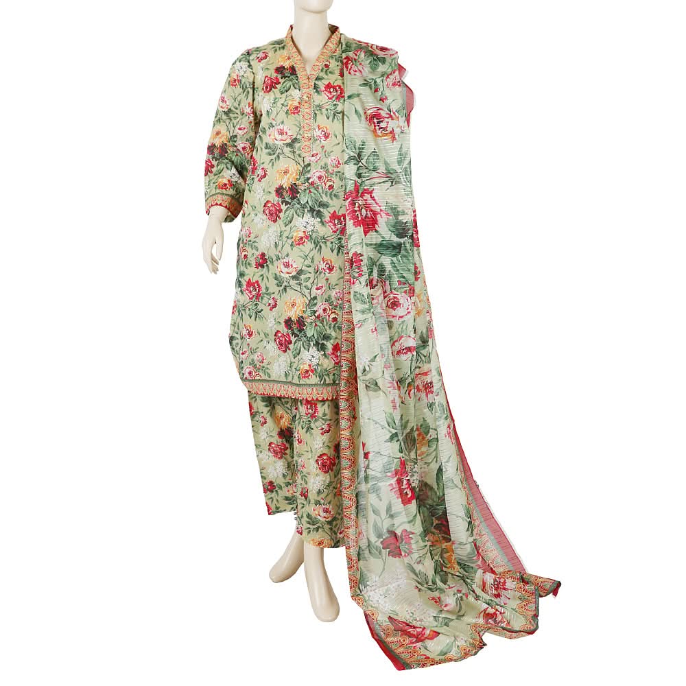 Women's Printed Shalwar Suit - Light Green, Women Shalwar Suits, Chase Value, Chase Value