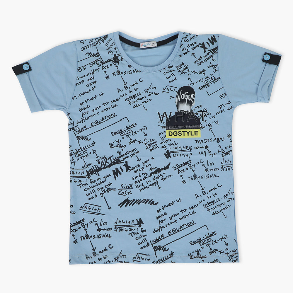 Boys Half Sleeves T-Shirt - Blue, Boys T-Shirts, Chase Value, Chase Value