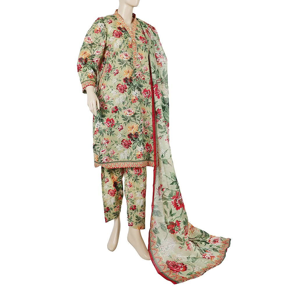 Women's Printed Shalwar Suit - Light Green, Women Shalwar Suits, Chase Value, Chase Value