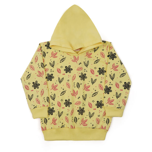 Girls Full Sleeves Hoodie T-Shirt - Yellow