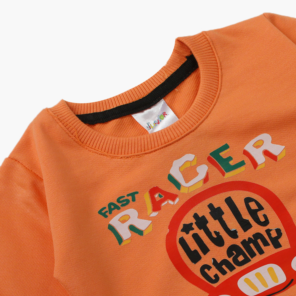 Newborn Boys Full Sleeves T-Shirt - Peach, Newborn Boys Winterwear, Chase Value, Chase Value