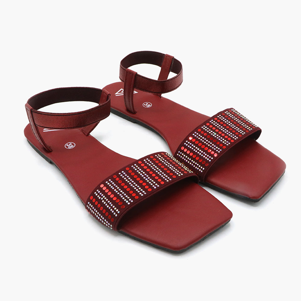 Women's Sandal - Maroon, Women Sandals, Chase Value, Chase Value