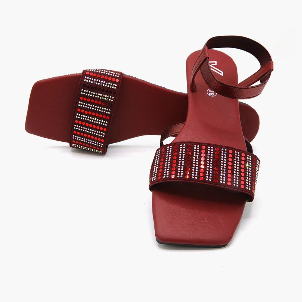 Women's Sandal - Maroon, Women Sandals, Chase Value, Chase Value