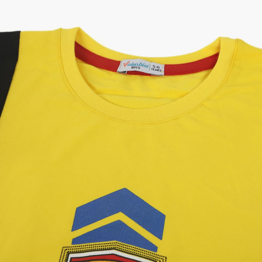 Boys Half Sleeves T-Shirt - Yellow, Boys T-Shirts, Chase Value, Chase Value