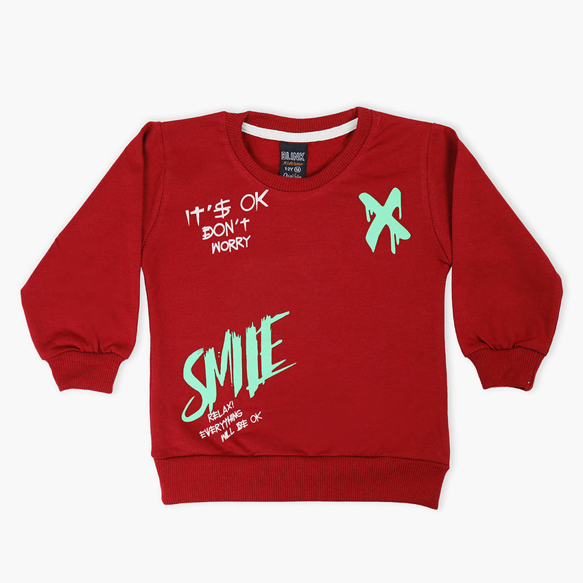 Boys Sweat Shirt - Maroon, Boys Hoodies & Sweat Shirts, Chase Value, Chase Value