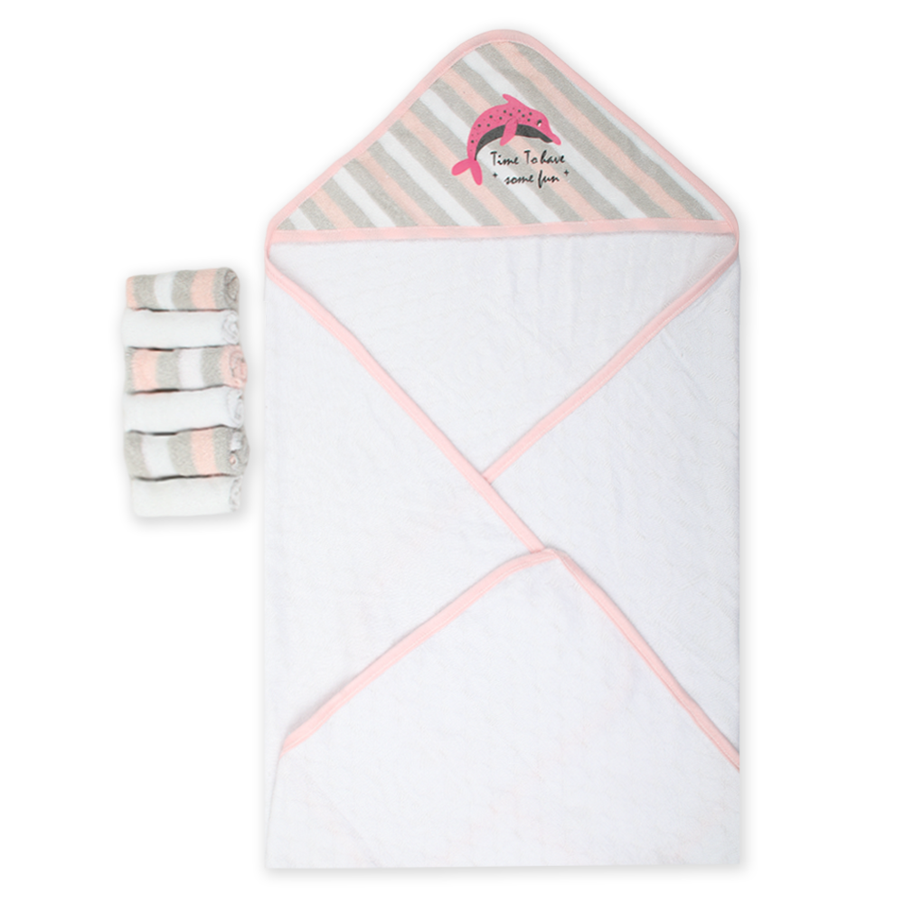 Valuable Bath Towel & 6 pc Roll Face towel - Pink, Wrapping Sheets, Chase Value, Chase Value