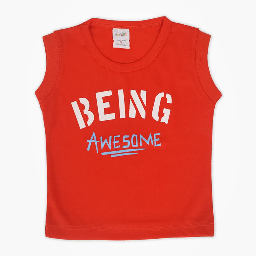 Newborn Boys Sando - Rust, Newborn Boys Shirts & T-Shirts, Chase Value, Chase Value