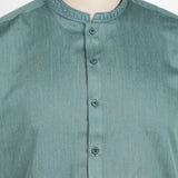 Men's Slim Fit Embroidered Kurta - Sea Green, Men's Kurtas, Chase Value, Chase Value