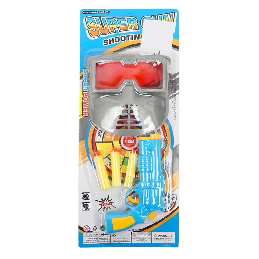 Super Gun Shooting Gun With Mask - Multi Color