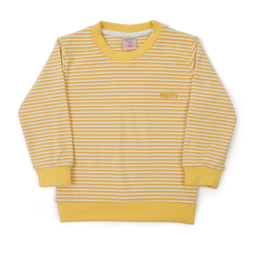 Girls Full Sleeves Sweat Shirt - Mustard