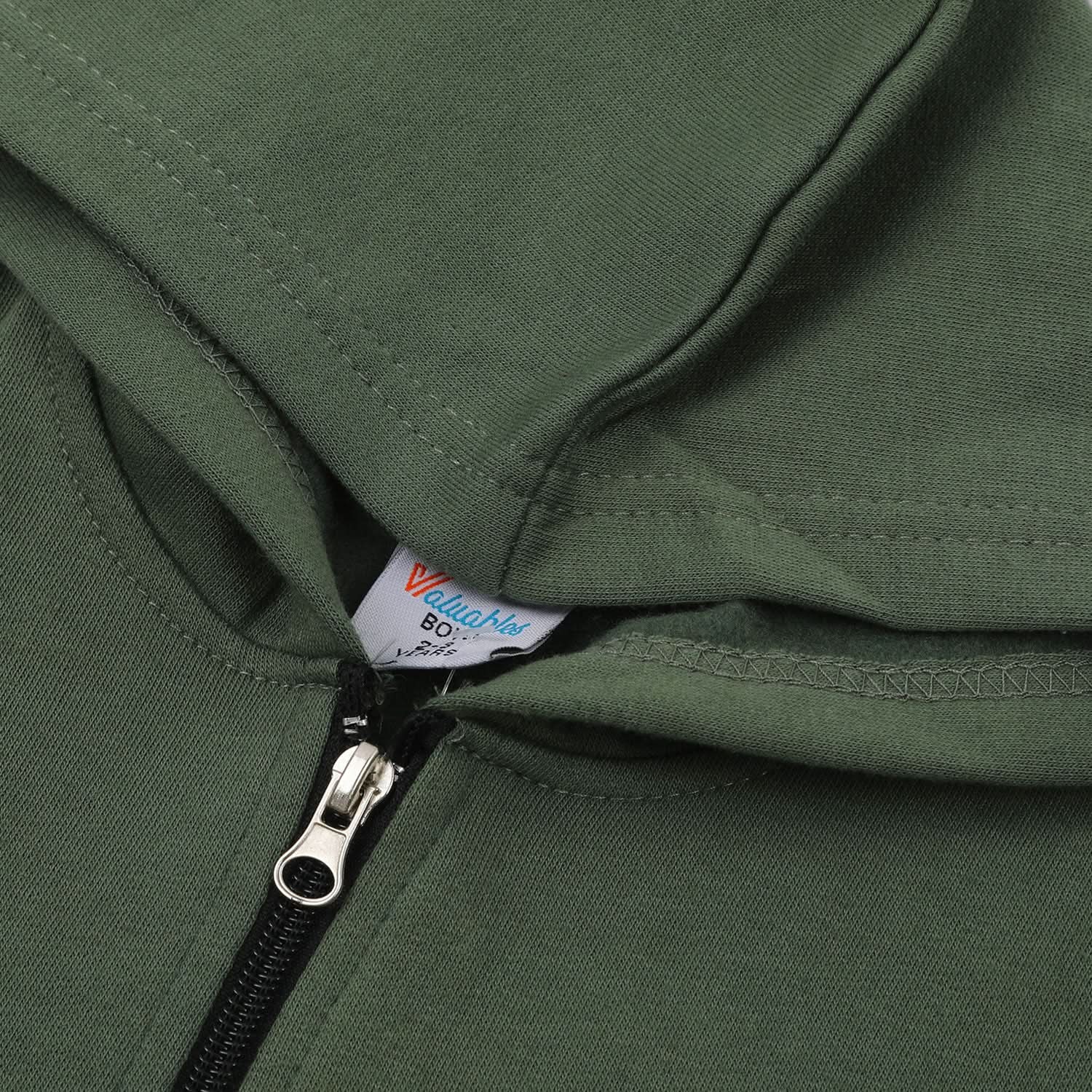 Boys Full Sleeves Hoodie - Olive, Boys Hoodies & Sweat Shirts, Chase Value, Chase Value