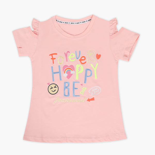 Girls Half Sleeves T-Shirt - Baby Pink, Girls T-Shirts, Chase Value, Chase Value