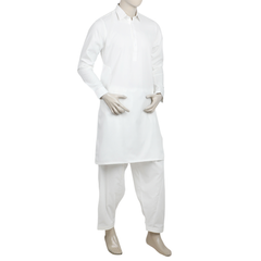 Men's Fancy Shalwar Suit - White