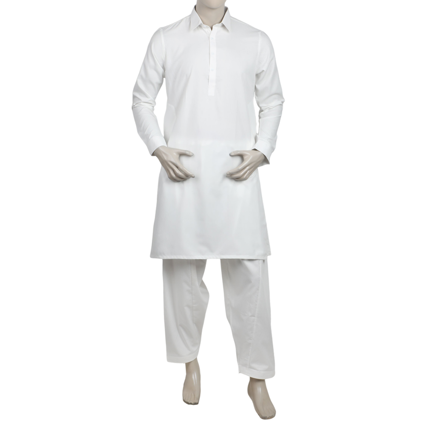 Men's Fancy Shalwar Suit - White