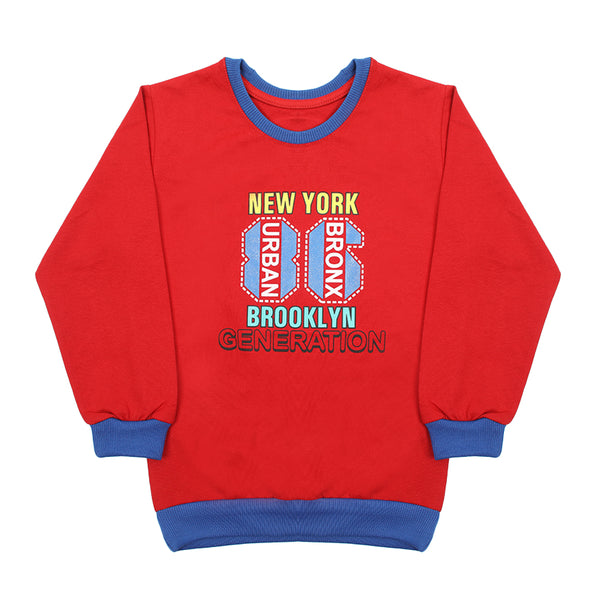 Boys Full Sleeves Sweat Shirt - Red